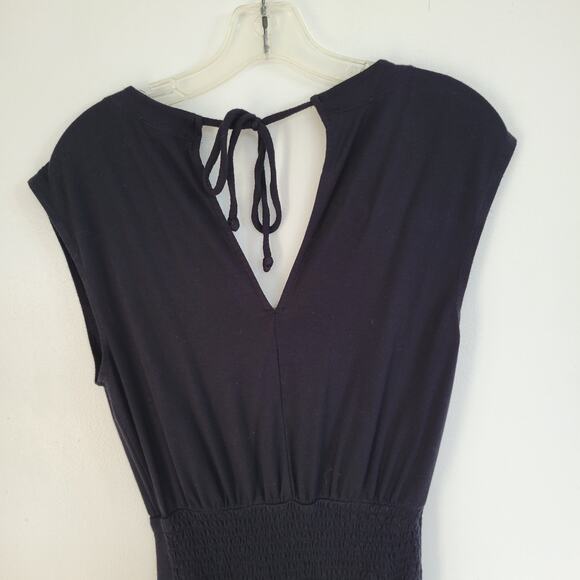 CAbi Downtown Jumpsuit Black V Neck Stretch Jersey Cap Sleeves Women Small - Picture 6 of 13